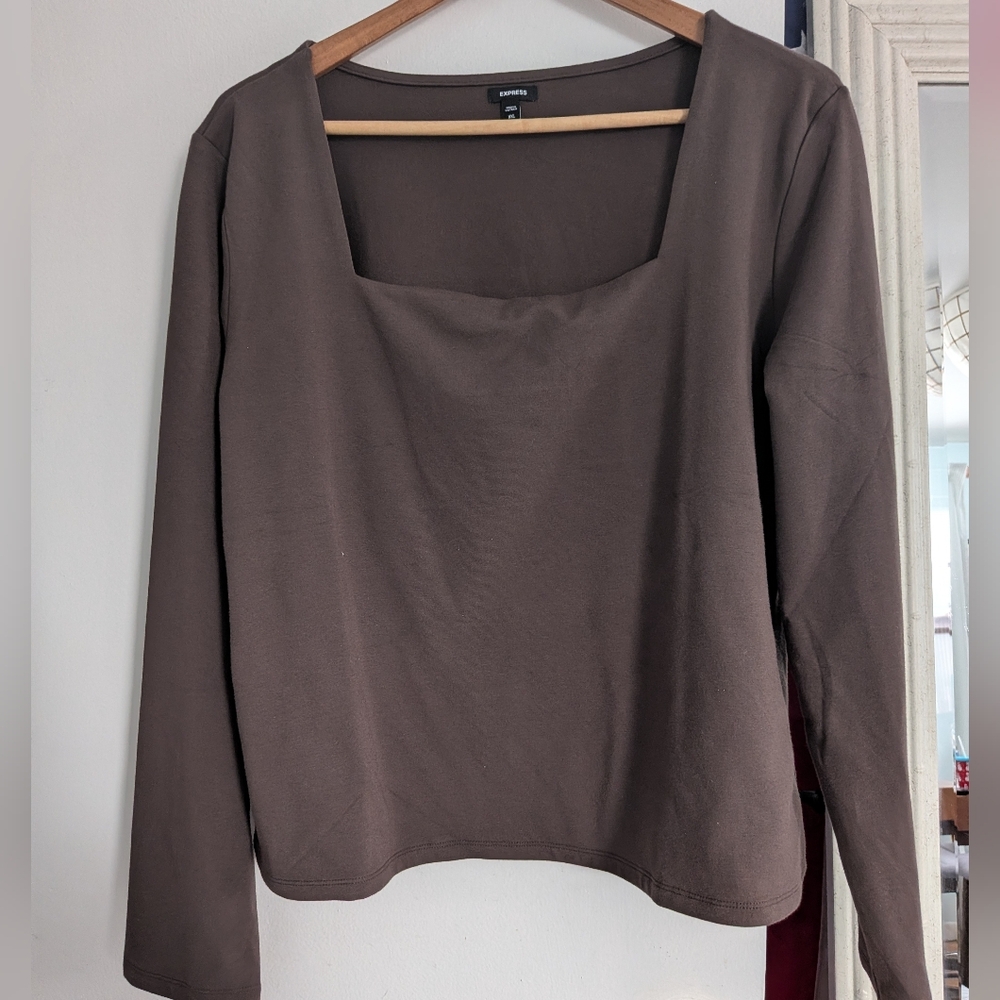 Brown Long Sleeve Top